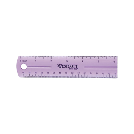 12" Jewel Colored Ruler, Standard/Metric, Plastic