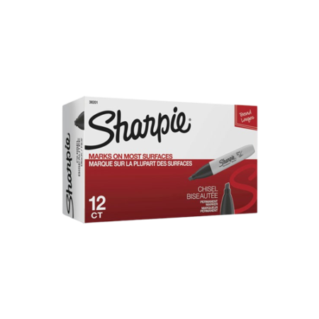 Chisel Tip Permanent Marker, Medium Chisel Tip, Black, Dozen