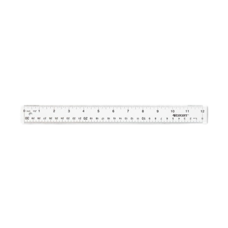 Clear Flexible Acrylic Ruler, Standard/Metric, 12" Long