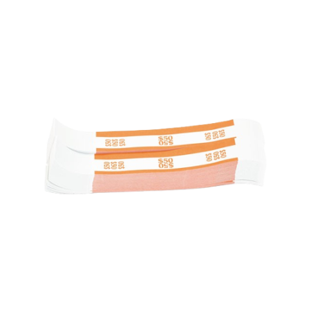 Currency Straps, Self-Adhesive, Ones, $50 Strap