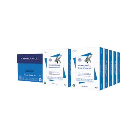 Great White 30 Recycled Print Paper, 92 Bright, 20 lb Bond Weight, 8.5 x 11