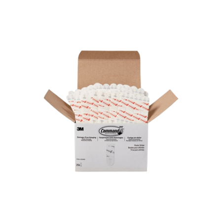 Poster Strip Pairs, Holds Up to 1 lb, 1.63" x 2.75", White, 256/Pack
