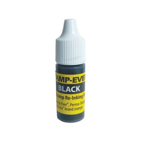 Refill Ink for Clik! and Universal Stamps, 7 mL Bottle, Black