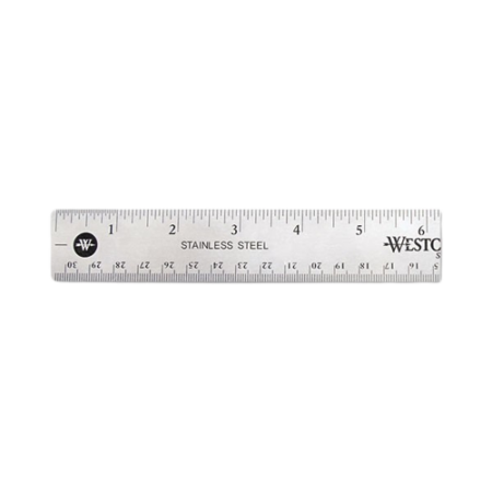 Stainless Steel Office Ruler with Non-Slip Cork Base