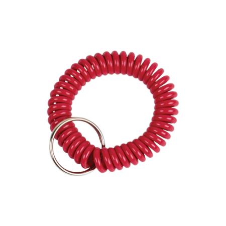 Wrist Key Coil Key Organizers, Red, 12/Pack